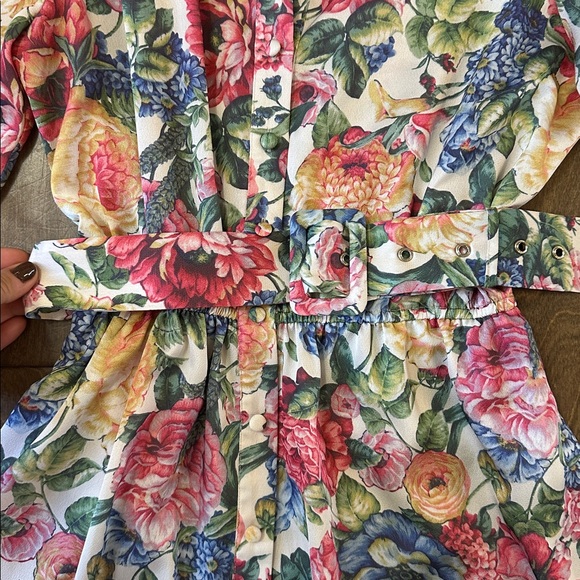 Show Me Your MuMu Carrie Belted Collared Dress Dusty Meadows - M - Picture 3 of 3